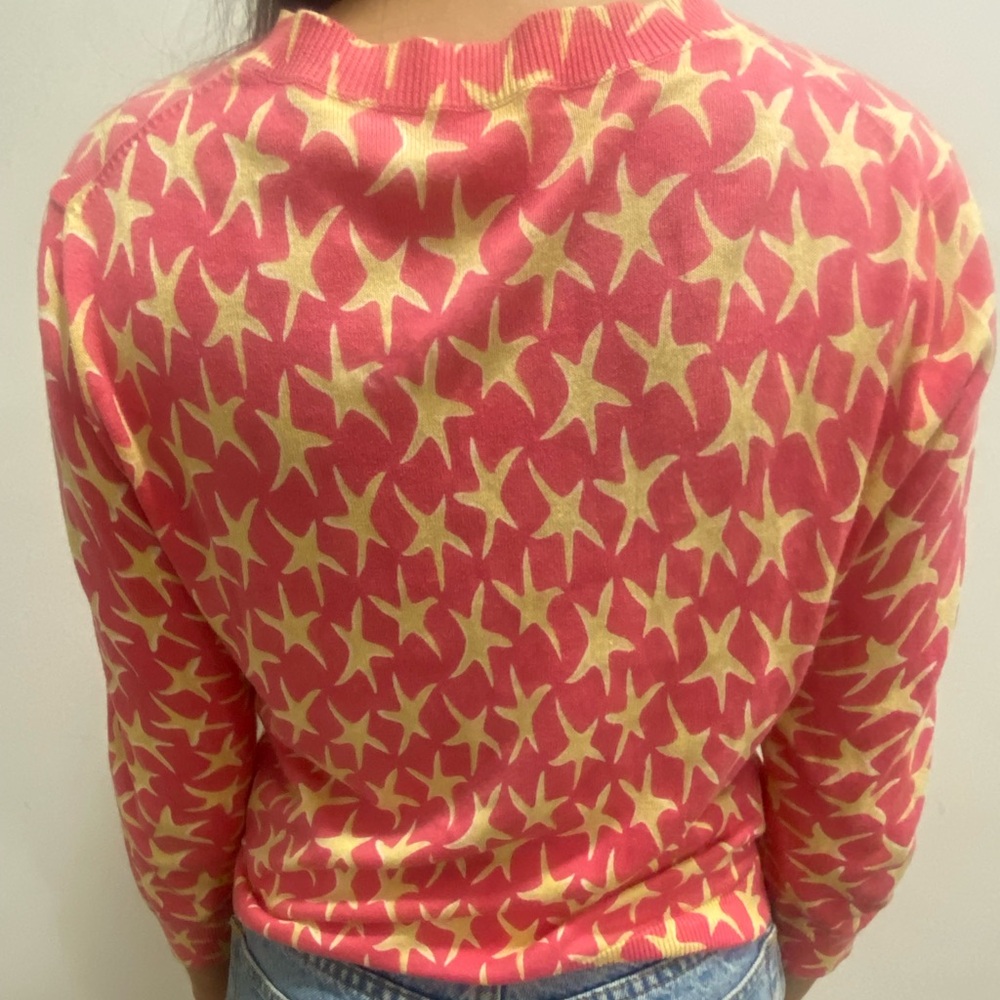 JCREW Starfish Pattern Pink and Yellow Women's Sweater - Picture 5 of 6